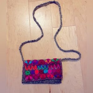 Embroidered Wool Crossbody